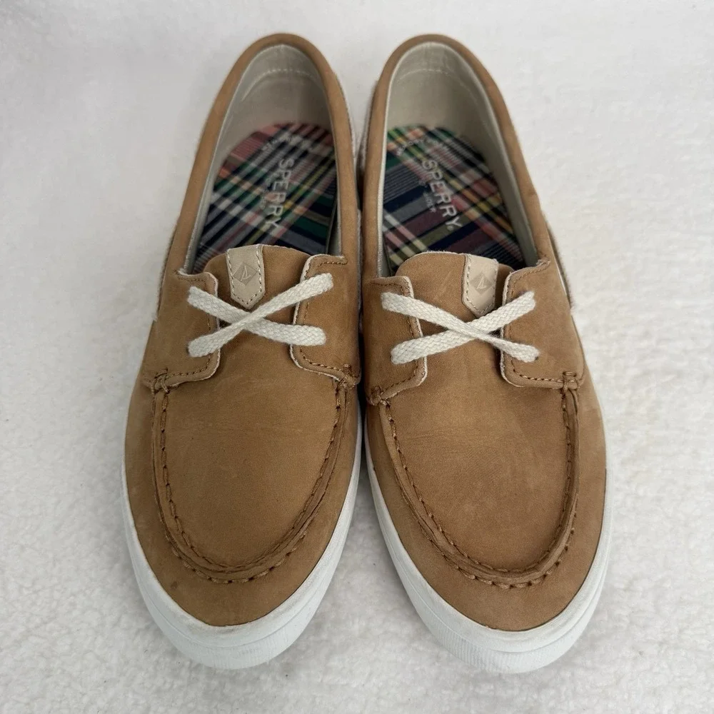 Sperry Top-Sider Authentic Original Boat Shoe 2 Eye Prep Womens‎ Sz 7.5 Beige